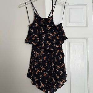 Black floral romper